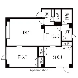 リバティベル【202号室】の間取り