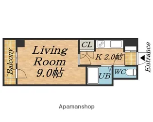 フロンティア菊水【8階】の間取り