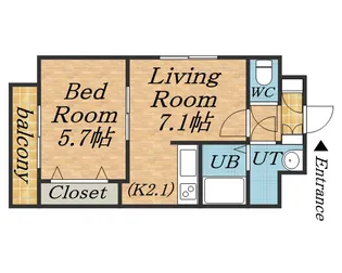 ヴィラ・デ・コリーヌ【304号室】の間取り