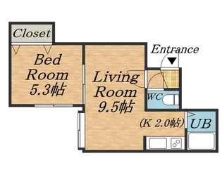 パレス本通【105号室】の間取り