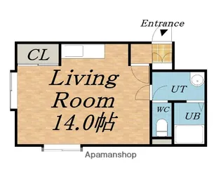 ハビタ栄通【102号室】の間取り
