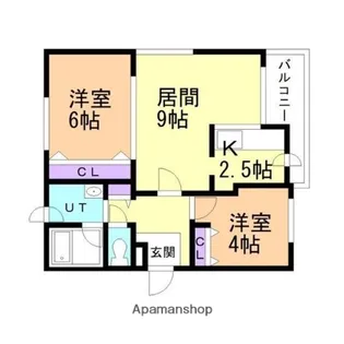 センティード北郷【1階】の間取り