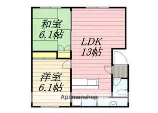 2LDKの間取り画像