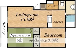 2LDKの間取り画像