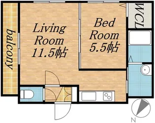 A BOND学園前B棟【2階】の間取り