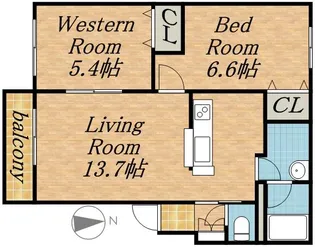メイテルハイム平岸【401号室】の間取り