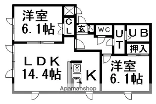 AMITY【201号室】の間取り