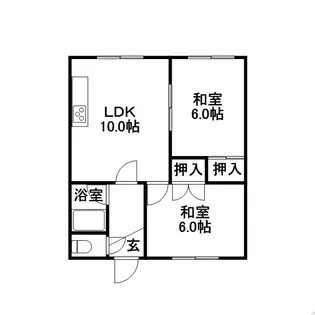ローズテラス北郷A【102号室】の間取り