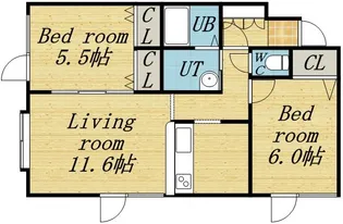 セレス菊水元町【102号室】の間取り
