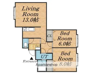 ルピナスⅠ【202号室】の間取り