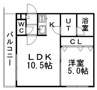 ウォームズライフ菊水【305号室】の間取り