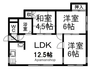 ハイツ栄信C【204号室】の間取り