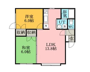 2LDKの間取り画像