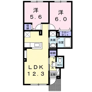 スウィート・カーサ【1階】の間取り