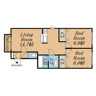 フォレスタ月寒東 A棟【3階】の間取り