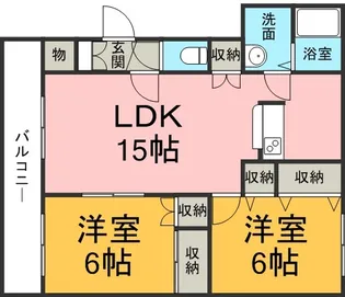 カサグランデ平和【301号室】の間取り