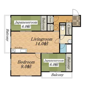 平岸パールハイム【712号室】の間取り