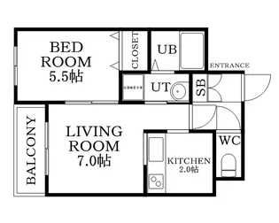 パースコート【309号室】の間取り
