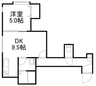 アルキオーネ平和通【202号室】の間取り