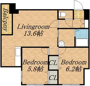 カサトレスベレーザ【202号室】の間取り