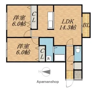 メープル豊平公園【207号室】の間取り