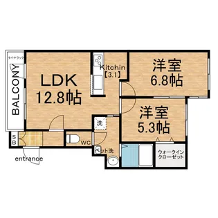 グランメール栄通A【301号室】の間取り