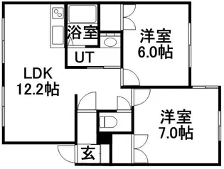 ルミエール北郷B【2階】の間取り