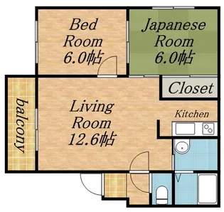 パークサイドオオタケ【101号室】の間取り