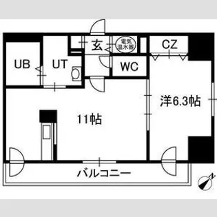 フローラ中の島【6階】の間取り
