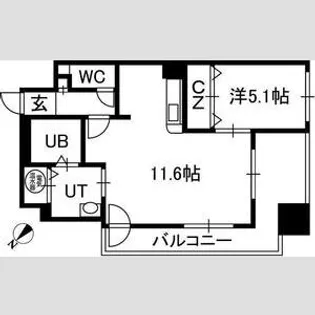 フローラ中の島【2階】の間取り