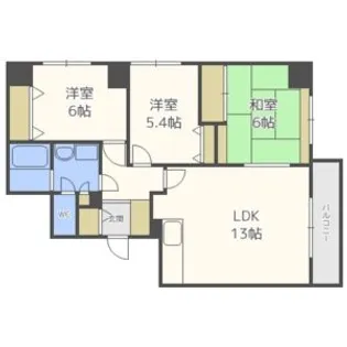 アピカル南郷【901号室】の間取り