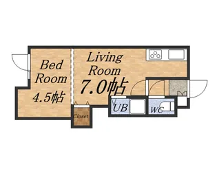 パルコート南郷18【202号室】の間取り