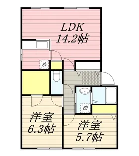 CHOU CHOU北郷87(シュシュキタゴウハチナナ)【3階】の間取り