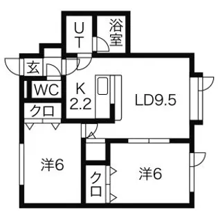2条マンション【103号室】の間取り