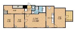 ブランノワール本郷通【505号室】の間取り