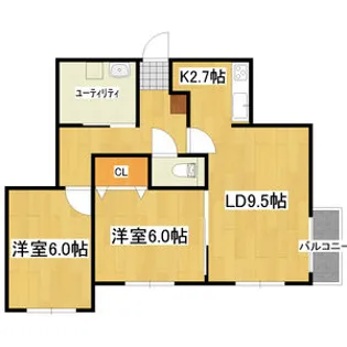 A BOND菊水【406号室】の間取り