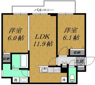 プレステージ福住西【4階】の間取り