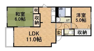 ウィスタリア北郷【4階】の間取り
