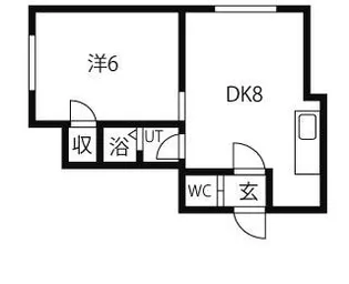 1DKの間取り画像