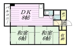 南郷丘ハイツ【502号室】の間取り