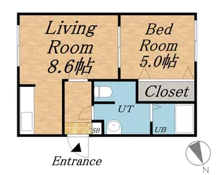 BLANCNOIR EAST SAPPORO ANDANTE【0201号室】の間取り