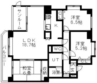 平岸ガーデンコート【0201号室】の間取り
