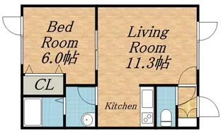 コーポすがわら【0101号室】の間取り