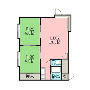 フロスティ菊水E【1階】の間取り