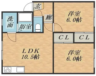 コーポ中西【0203号室】の間取り