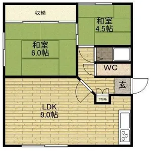 グリーンハイツ【2-C号室】の間取り