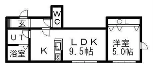 アレス菊水【105号室】の間取り