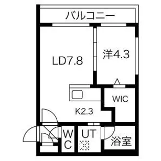 グランフール南郷通【401号室】の間取り
