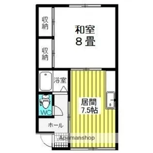喜栄荘(栄通)【202号室】の間取り