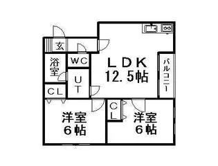 シュトラール川下【202号室】の間取り